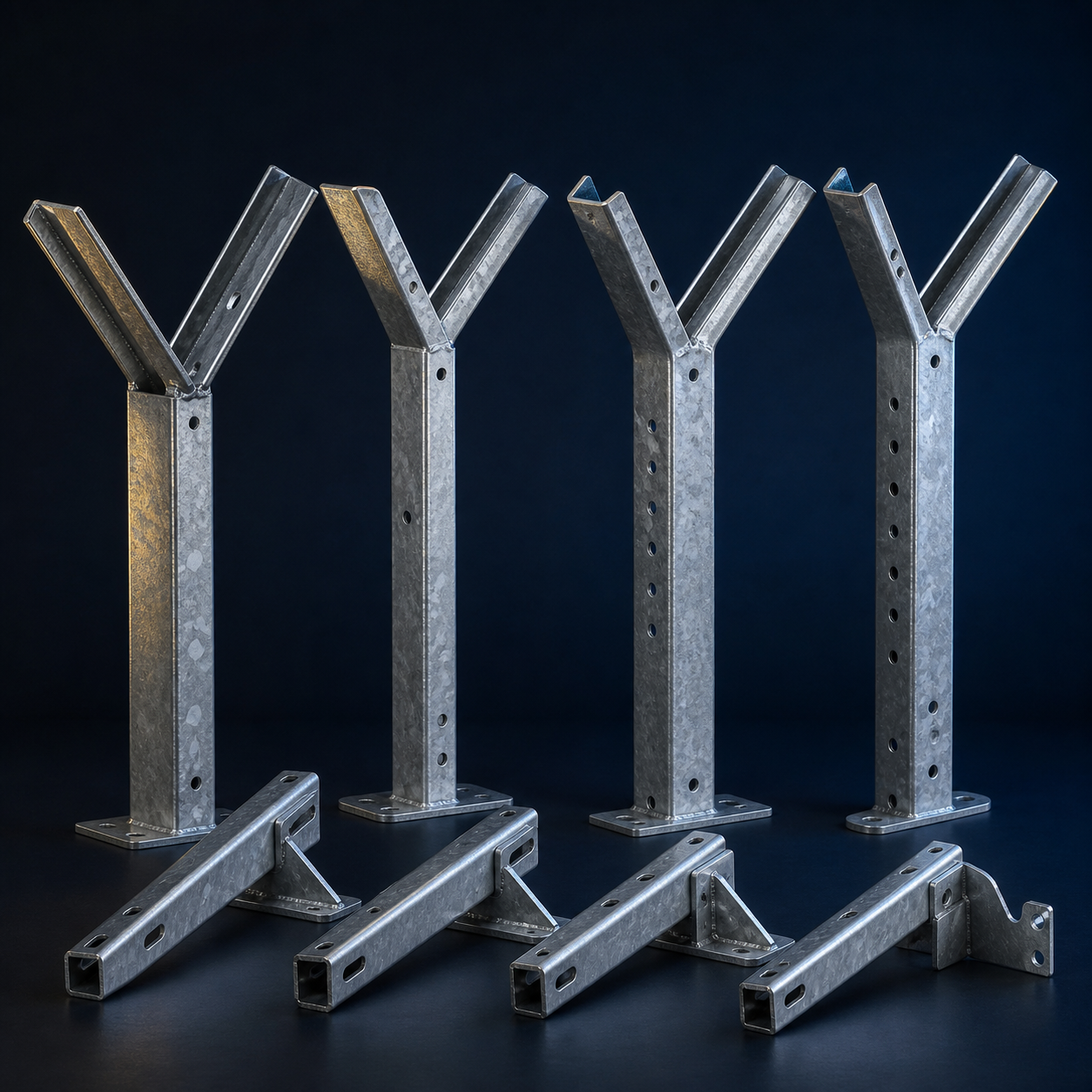 VectorPost galvanized Y-angle fence posts and mounting components